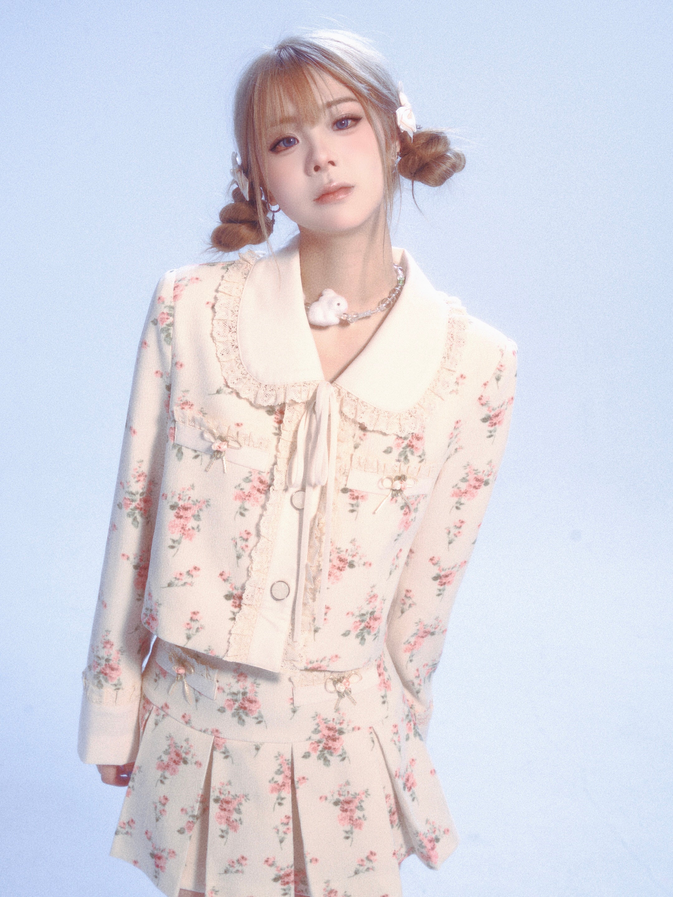 Doll Collar Lace Floral Jacket