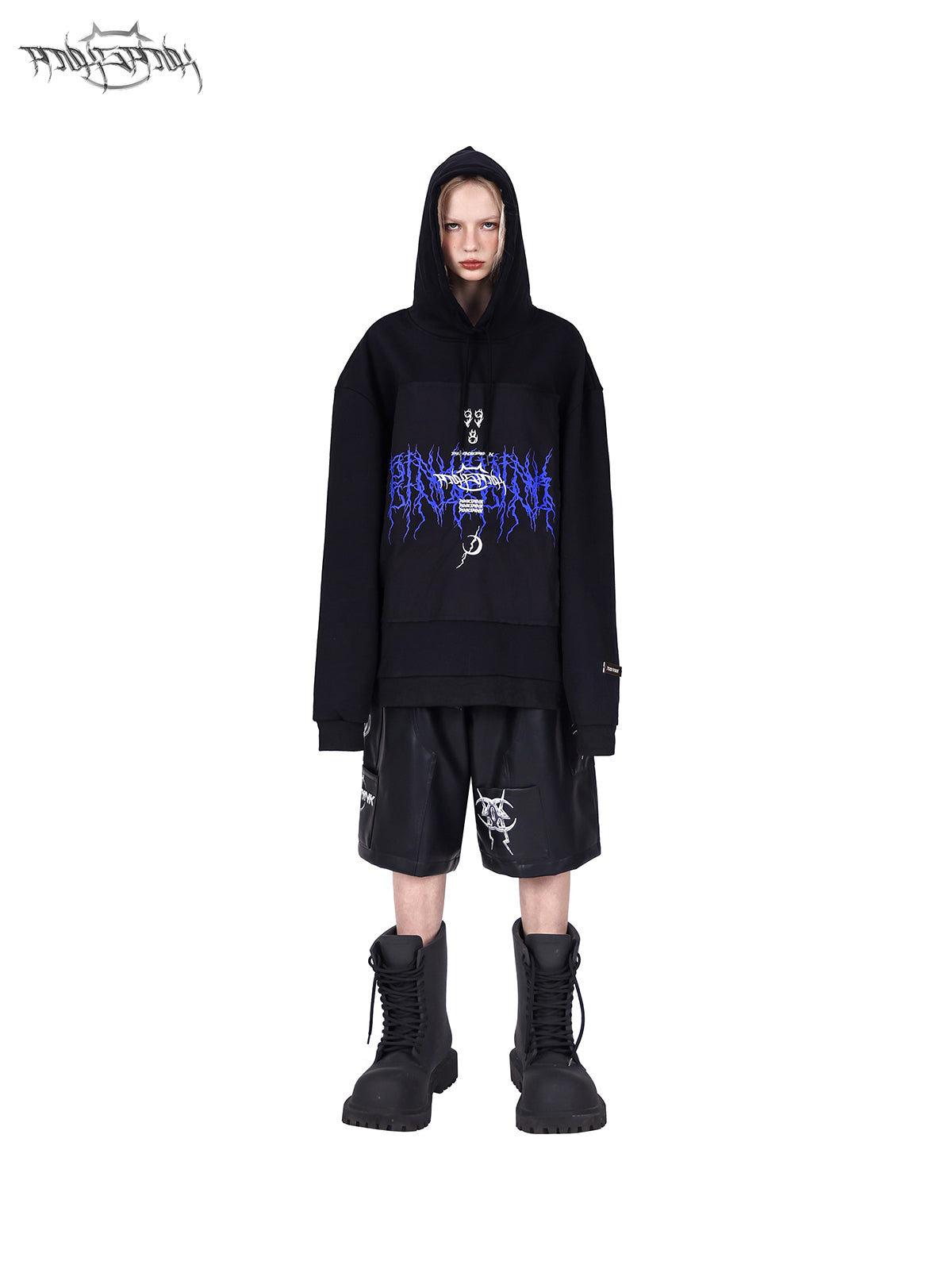 LOGO Embroidered Genderless Hooded Sweat