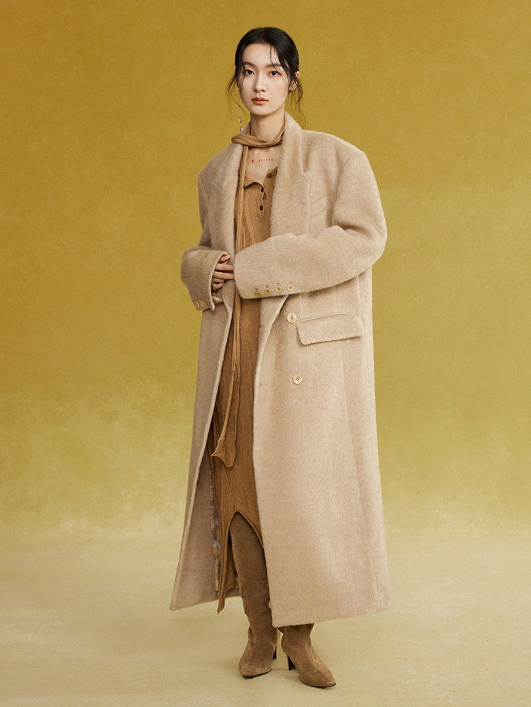 Long Oversized Double-breasted Coat