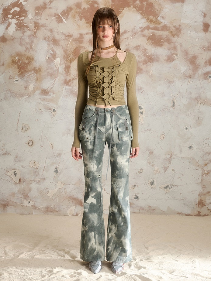 Printed Slim Fit And Booted Pants