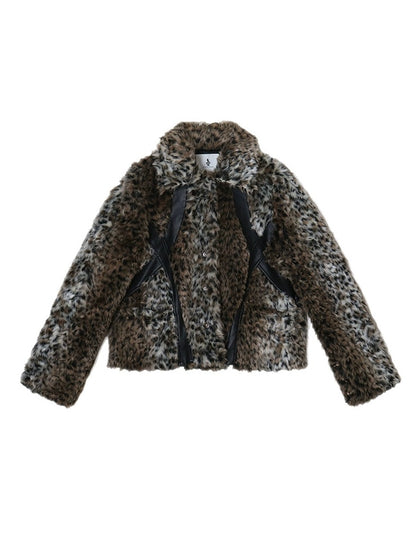 Leopard Fur Short Loose Jacket