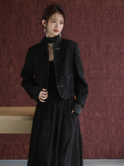 Chinese Style Tweed Short Jacket