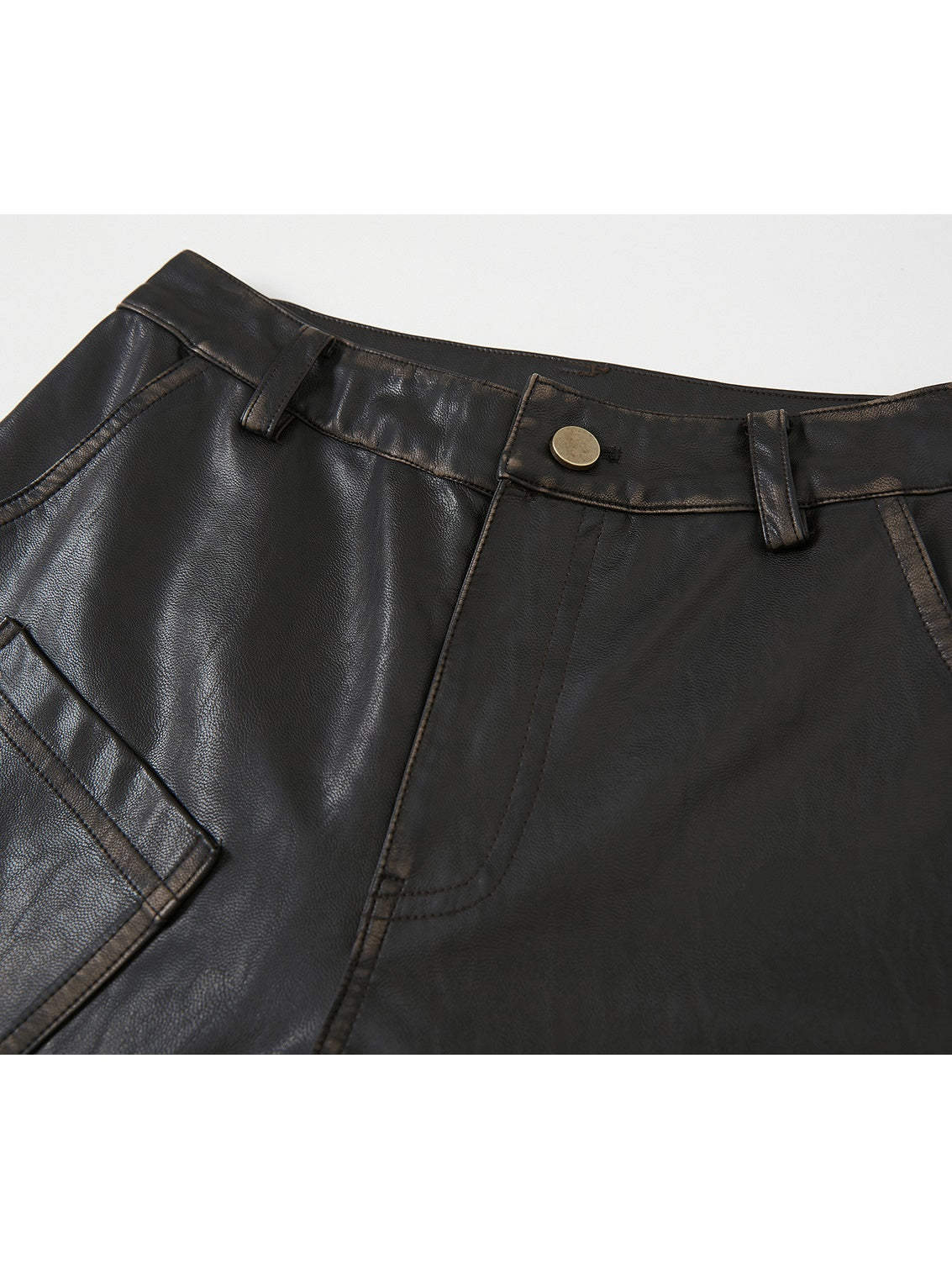 Deconstructed Street Punk Distressed Leather Pants