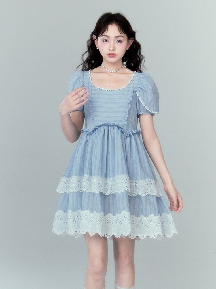 Fake Two-piece Petal Sleeve Dress