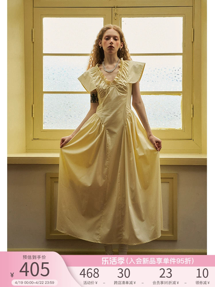 Wrinkled Taffeta Gown