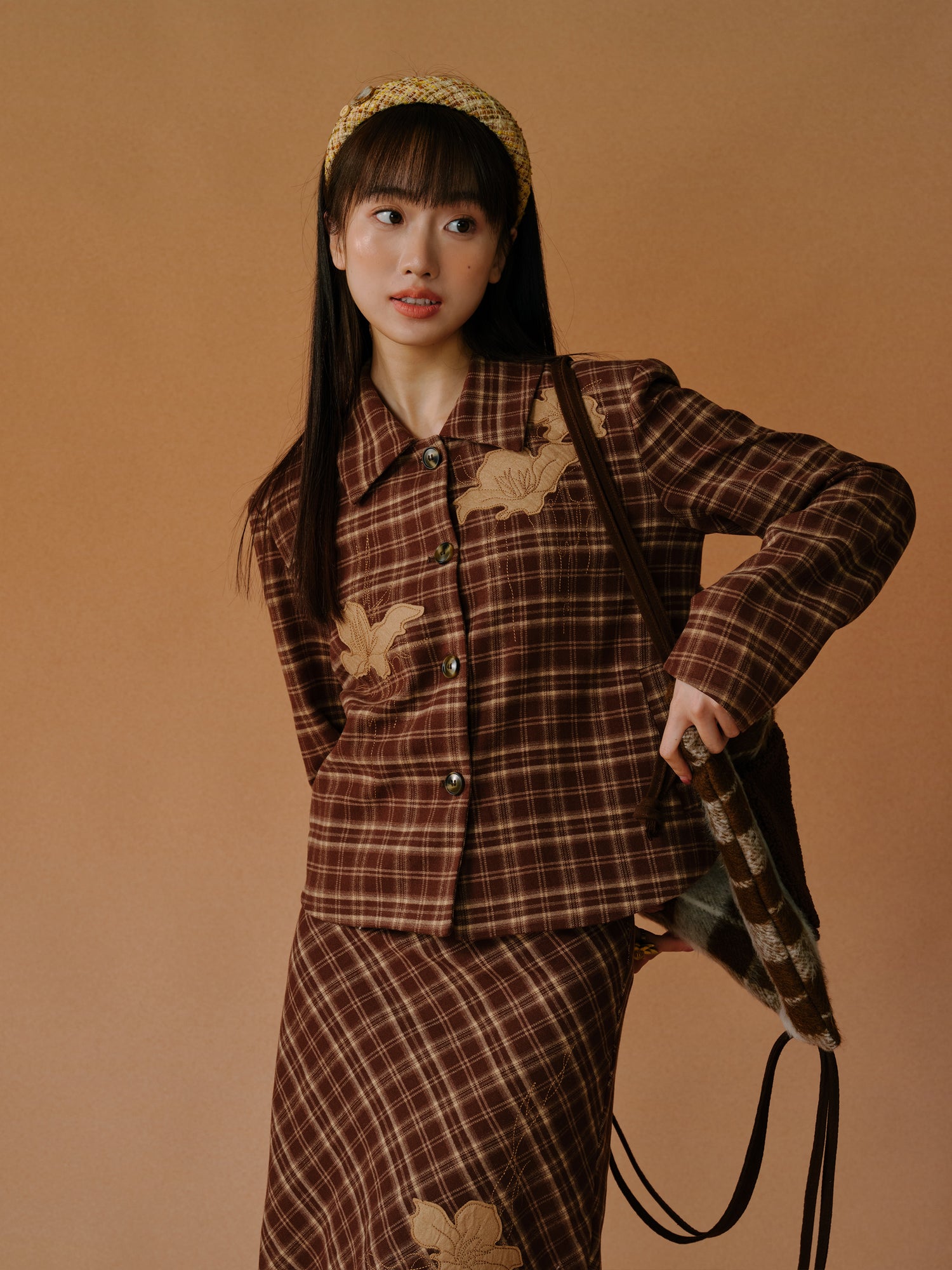 Iris Broidered Plaid Veste &amp; Jirt