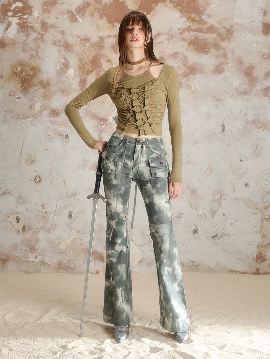 Printed Slim Fit And Booted Pants