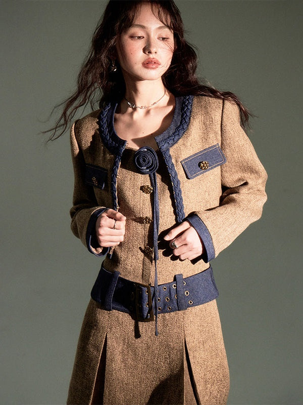 Chic Tweed Short Jacket &amp; Slip Skirt