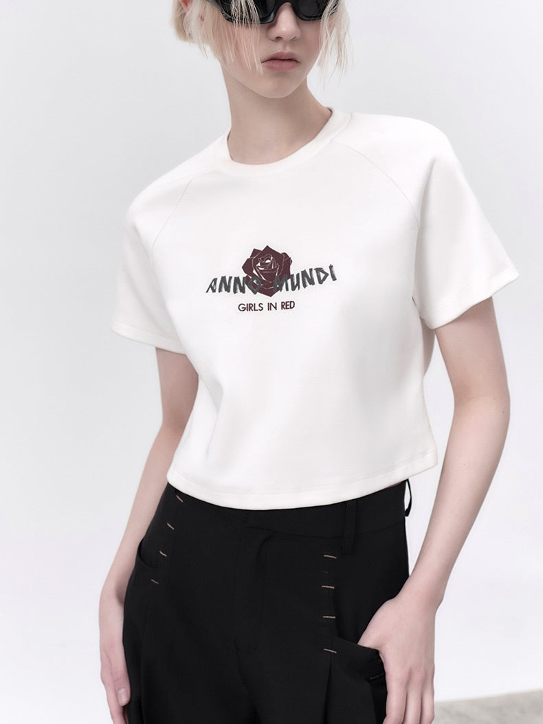 Rose Printed Short-sleeved T-shirt