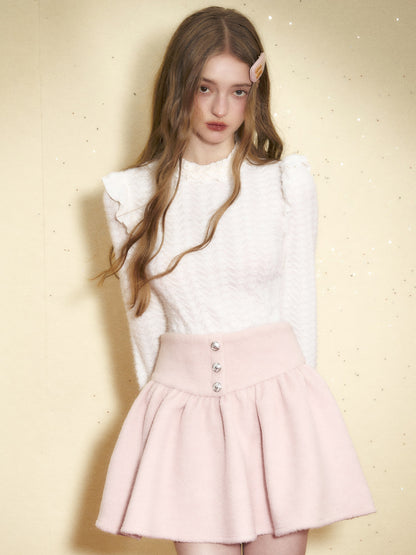 Small Turtleneck Lace Frill Top