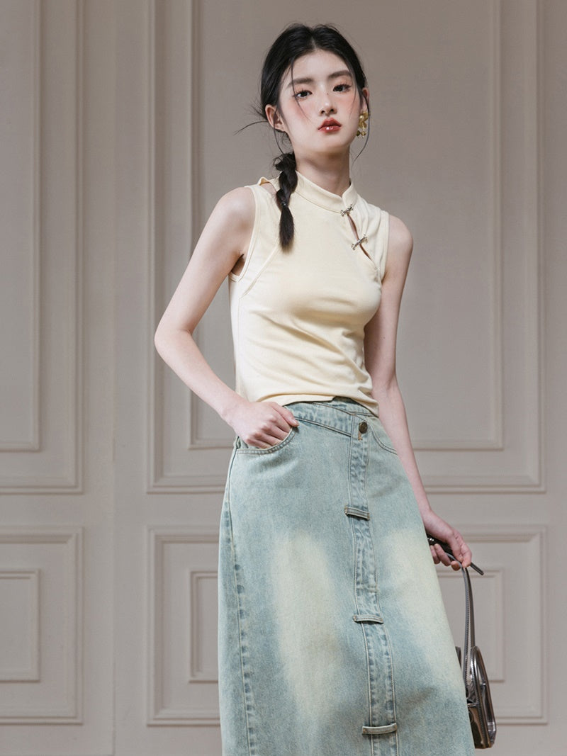 Chinese Style Sleeveless Top