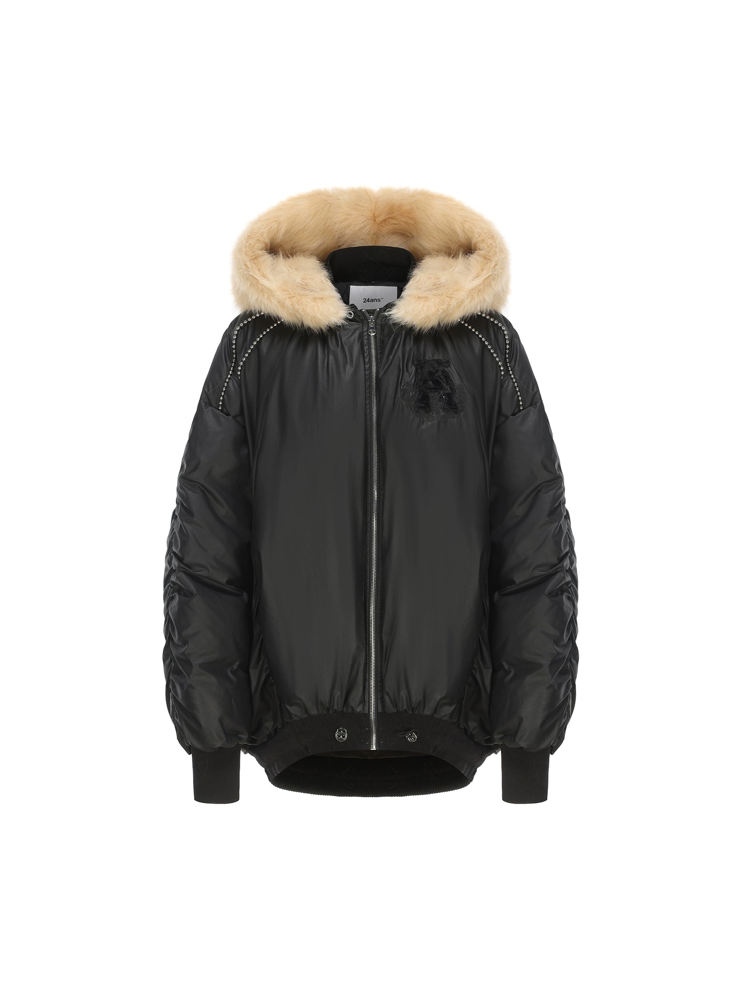 Large LOGO Fur Hooded Jacket