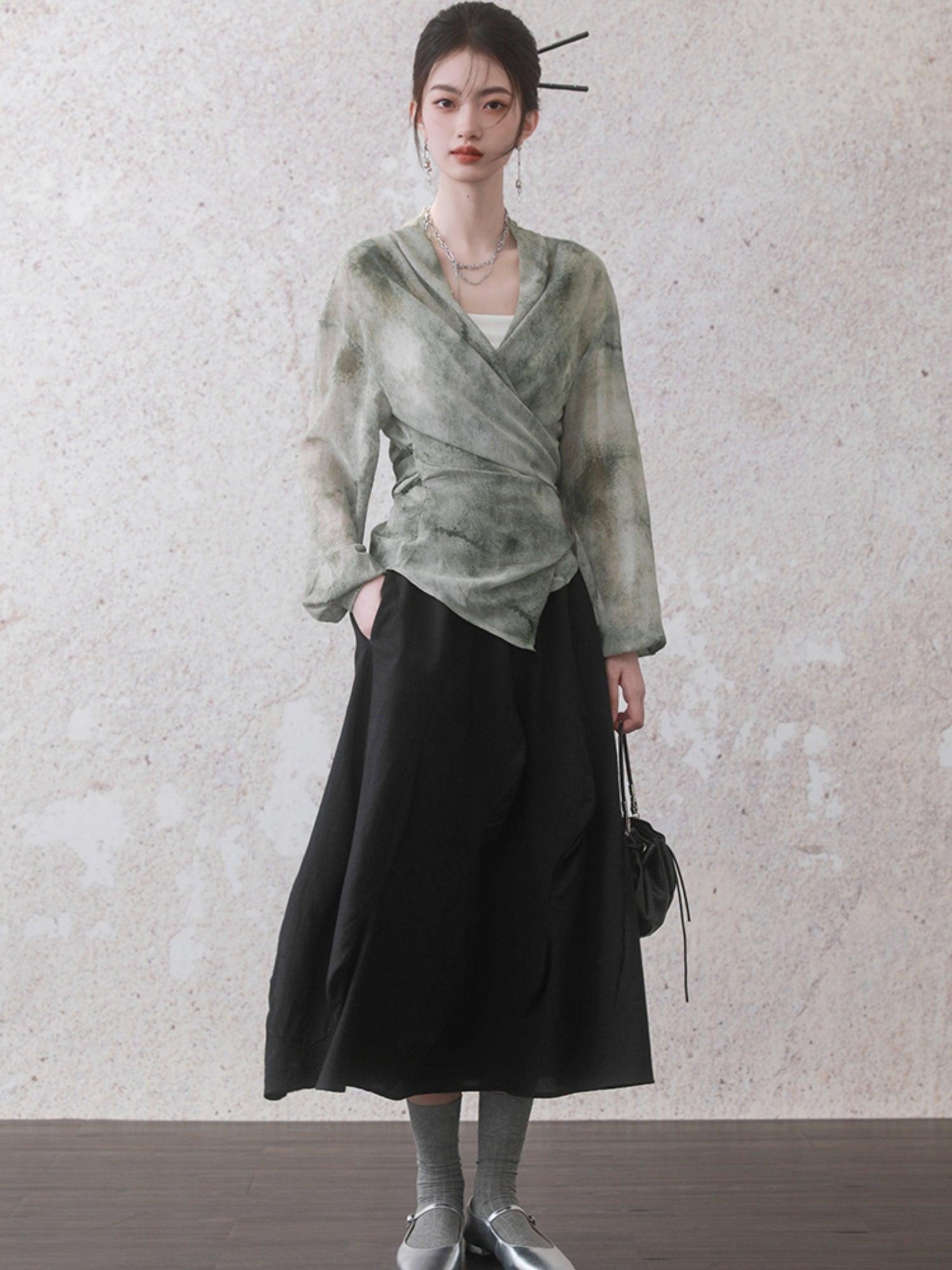 Irregular Wave A-line Skirt