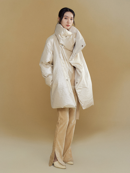 Large Lapel Straight Down Jacket