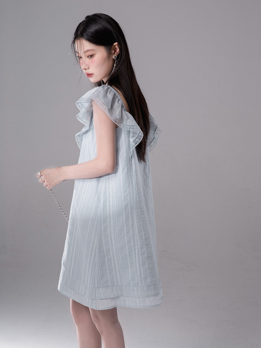 Flying Sleeves Ribbon A-Line Dress