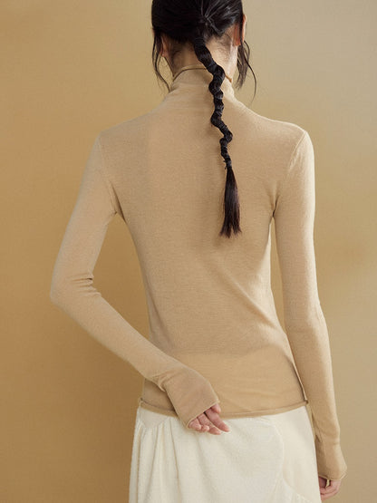 Splicing Slim Knitted Bottoming Shirt