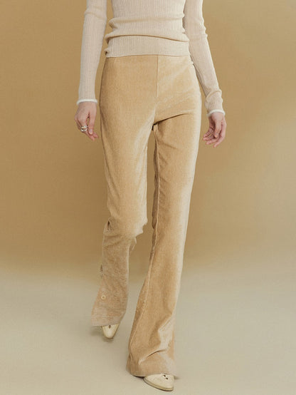 Slit Slim Fit Flared Pants