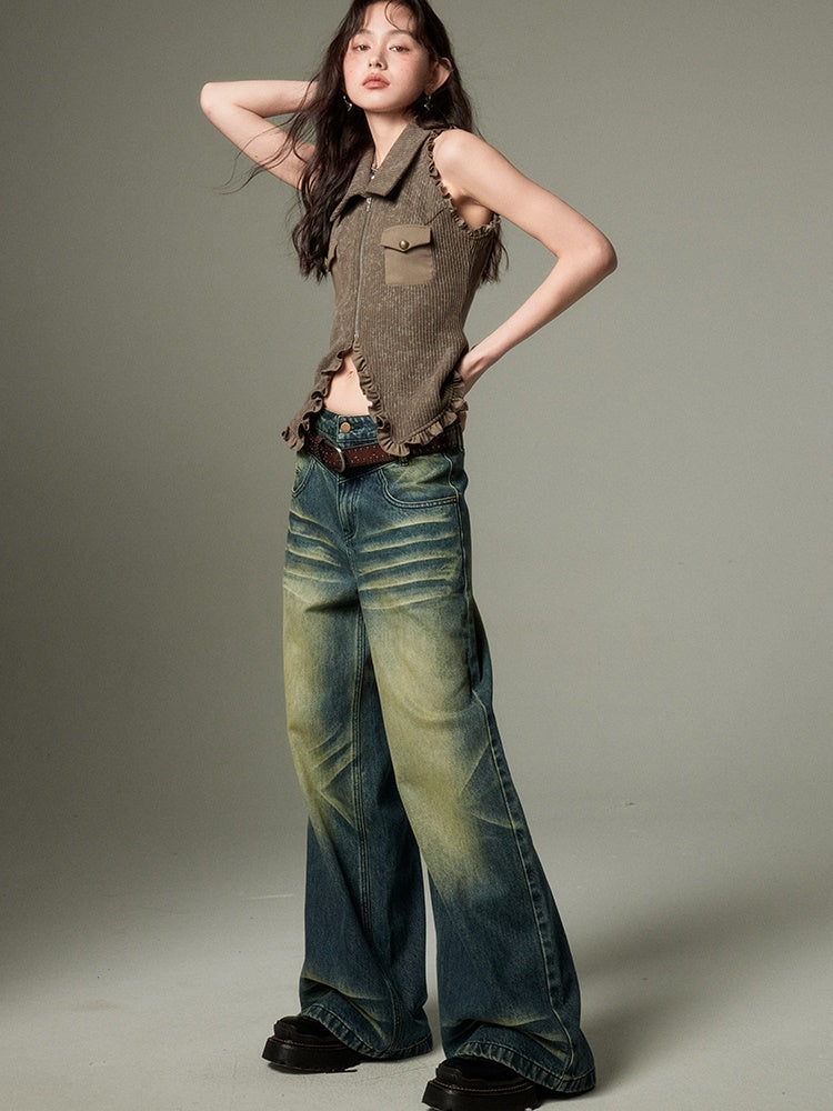 Street Retro Wide Leg Jeans