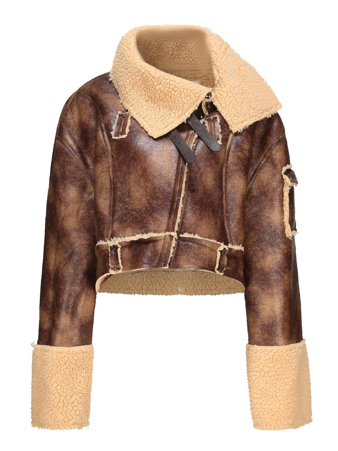 Cropped Fake Lamb Fur Jacket