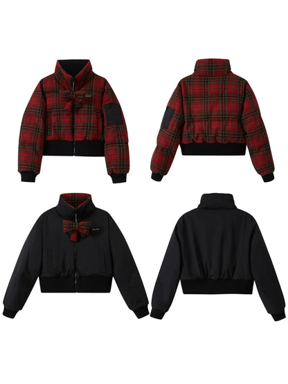 Plaid reversible kurze Jacke