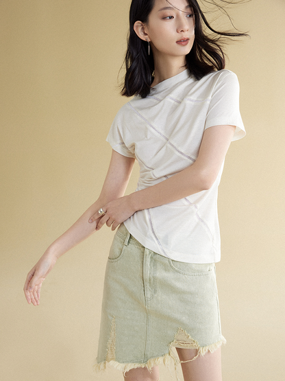 Oblique Split Irregular T-shirt