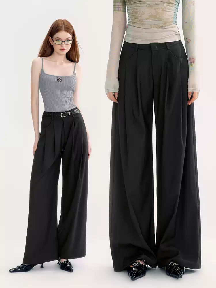 High-Waist Loose Straight Casual Wide-Pants