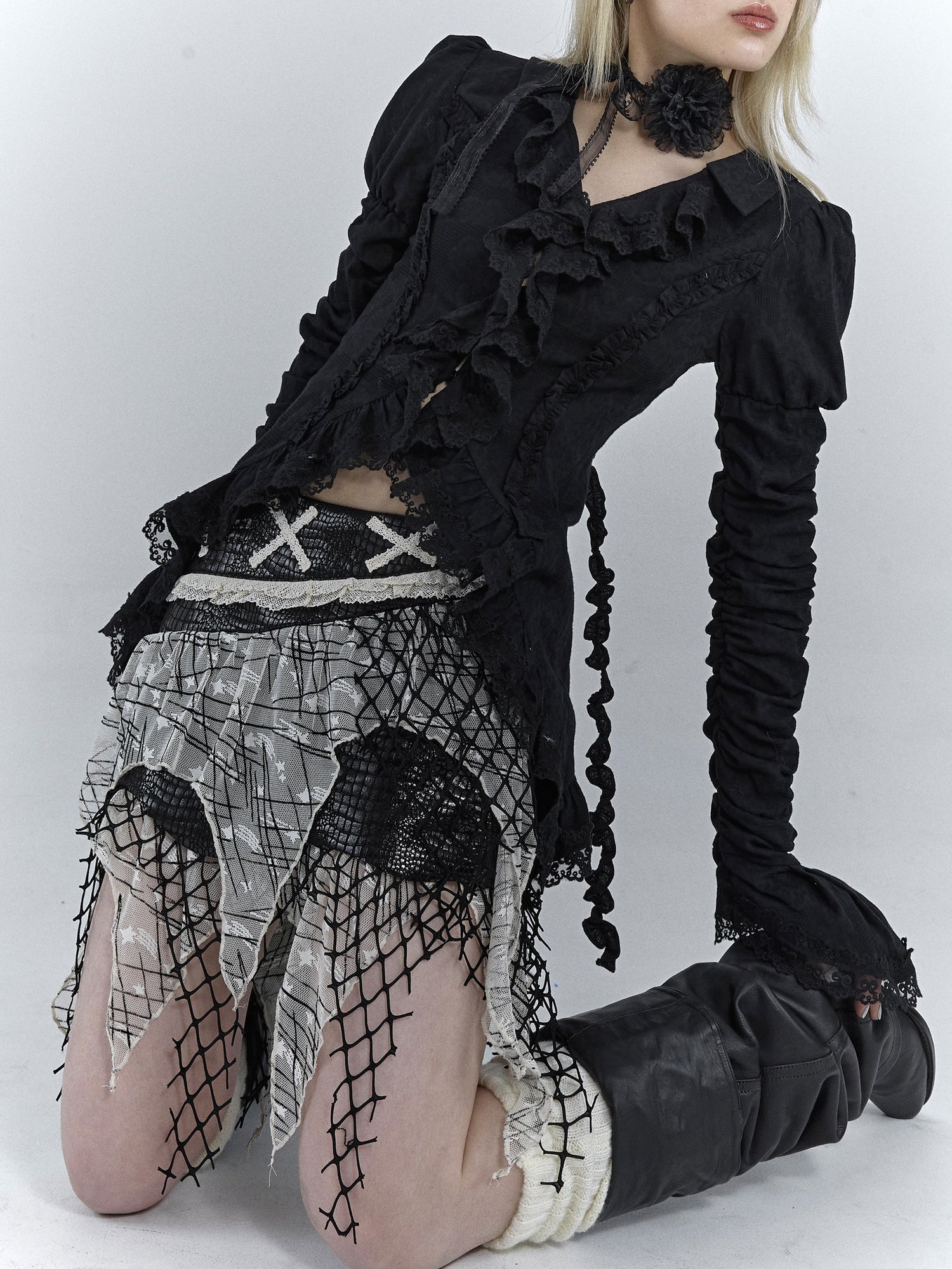 BROKEN SENSE IRREGULAR SPLICING SKIRT