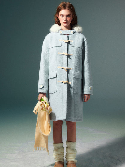 Duffle-coat à capuche à capuche en fourrure