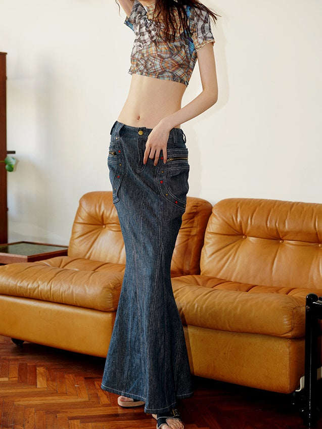 Nachahmung Denim Mermaid Long Rock