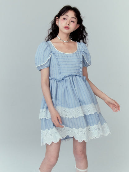 Fake Two-piece Petal Sleeve Dress