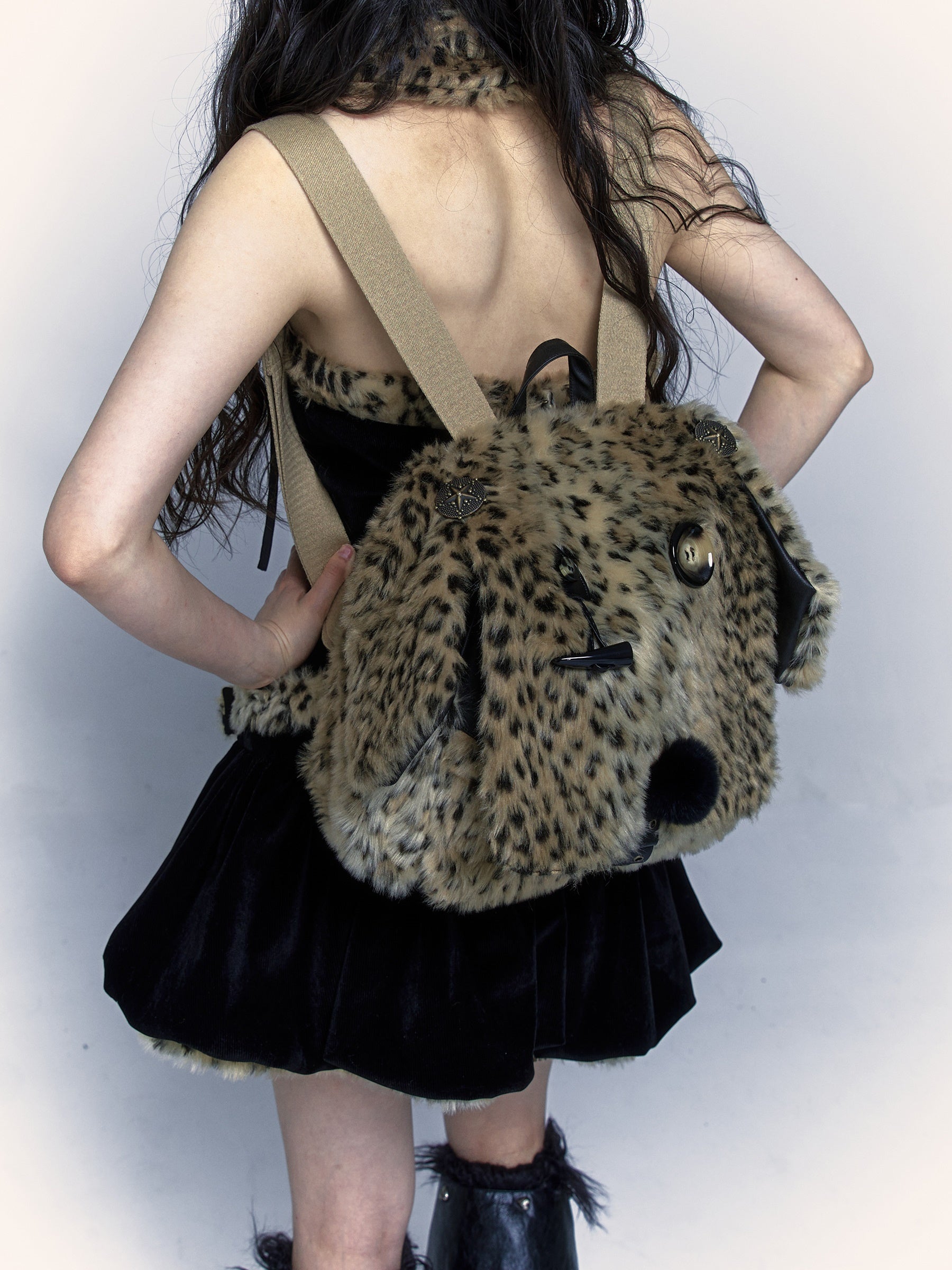 Street Leopard Print Puppy Backpack