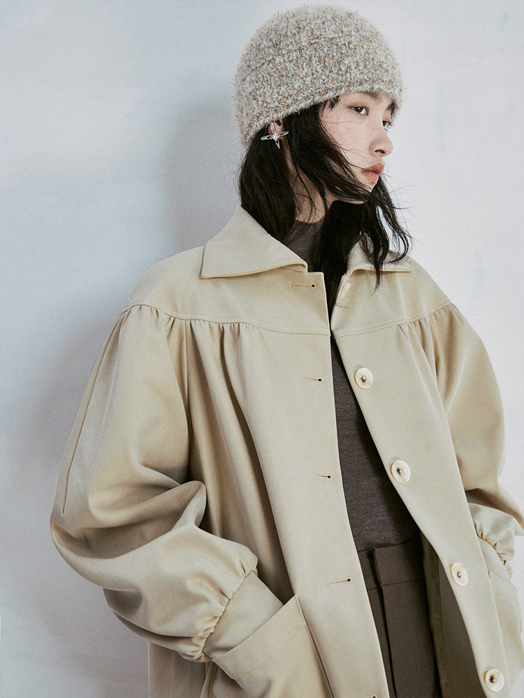 drop shoulder gather coat 最安 - ジャケット・アウター