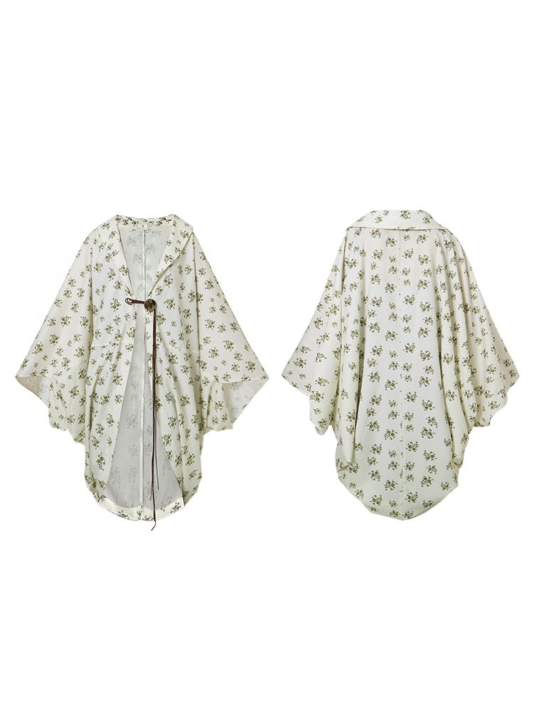 Niche Floral Print Loose Suncreen Cardigan