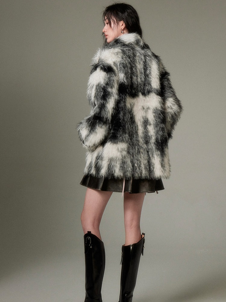 Animal Print Eco-friendly Fur Jacket