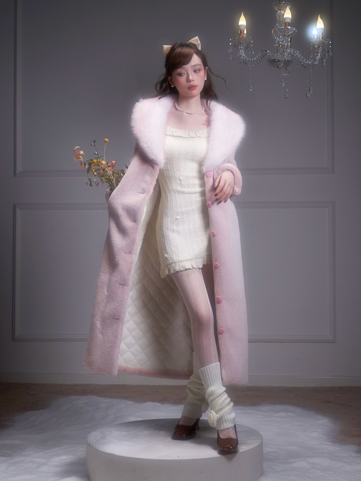 Fur Collar Quilted Coat