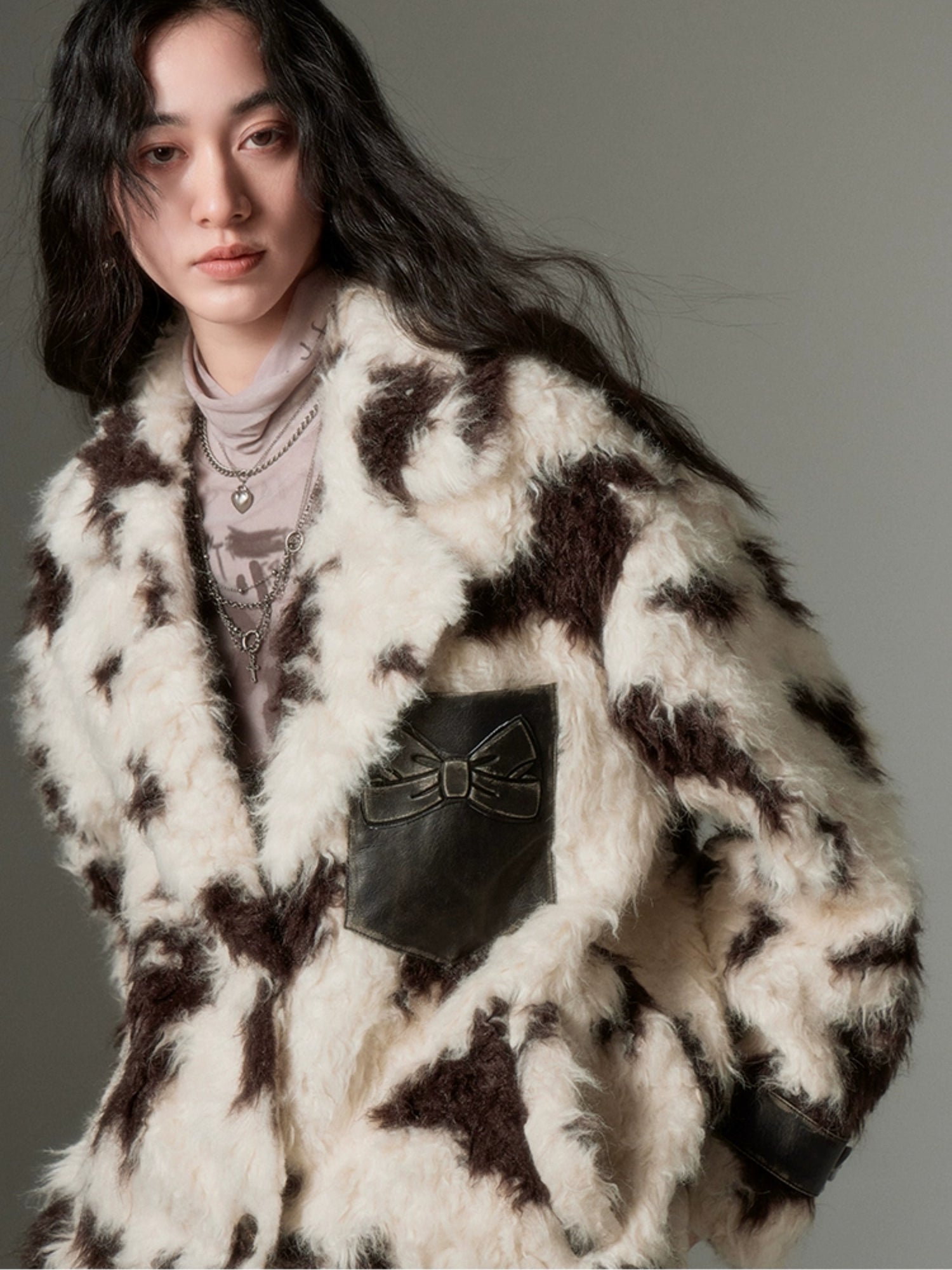 Animal Print Eco-friendly Fur Jacket