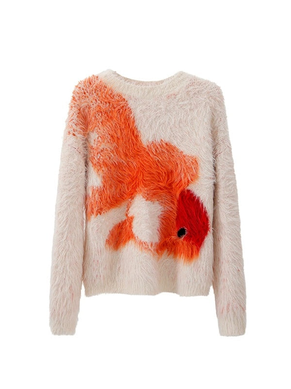 Goldfisch -Imitation Fell Lose Pullover