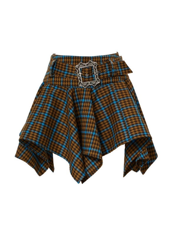 Contraste Plaid Large taille Design Jupe d&