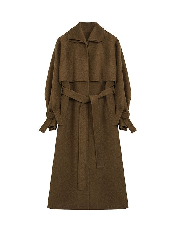 Faux Cape Doubleage Double-Sison Cape Conception Long manteau