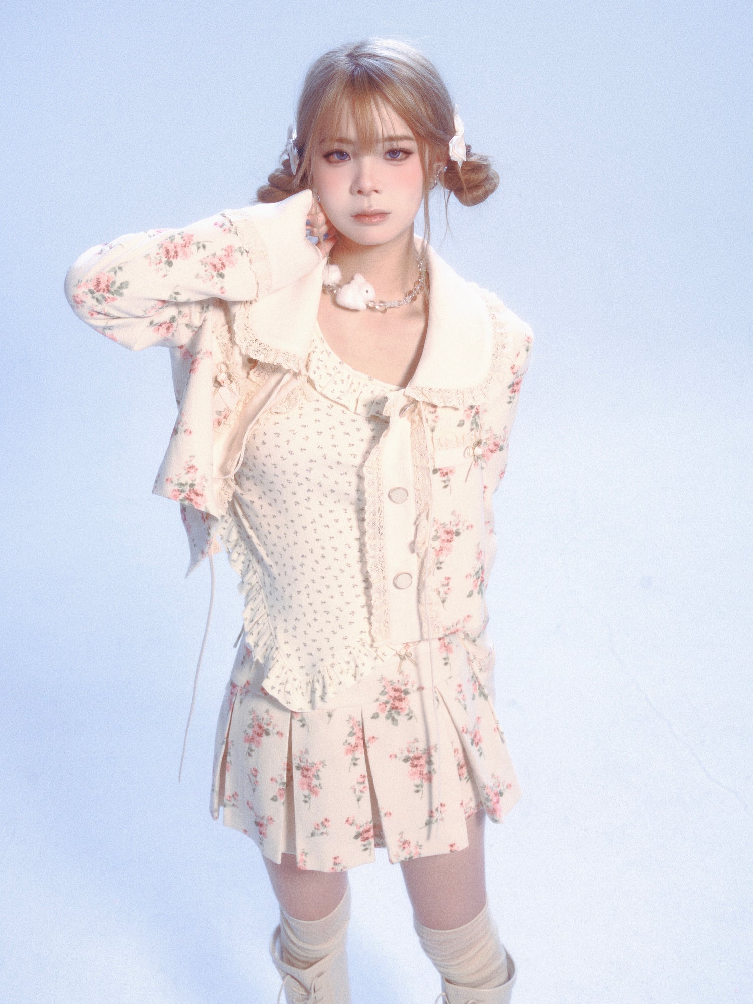 Doll Collar Lace Floral Jacket