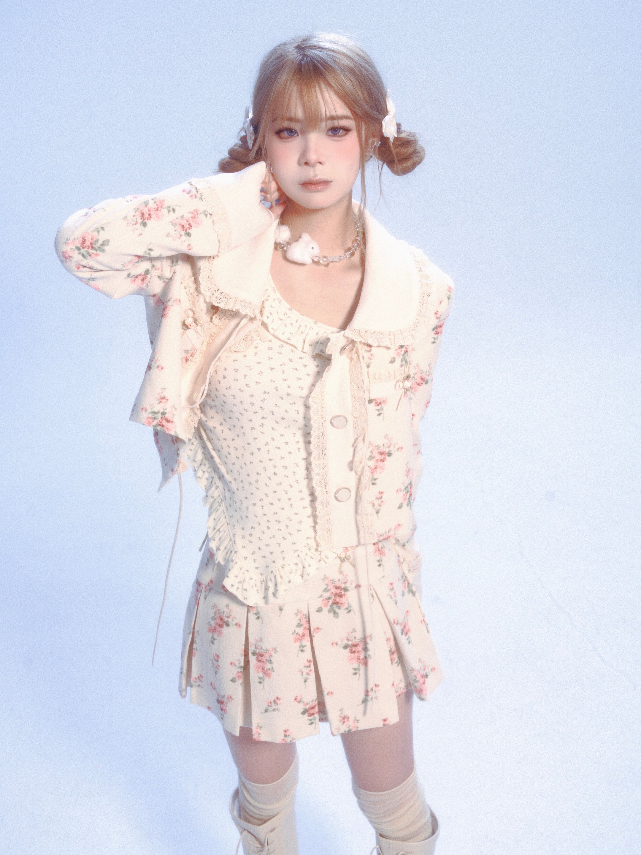 Doll Collar Lace Floral Jacket