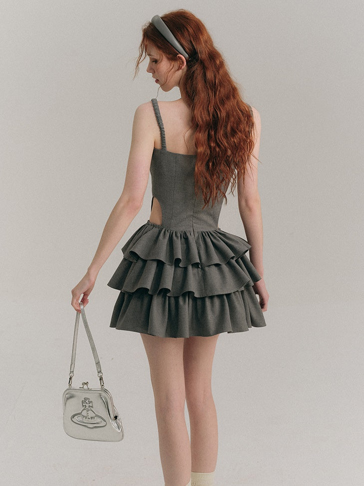 Hollow Suspender Cake Dress