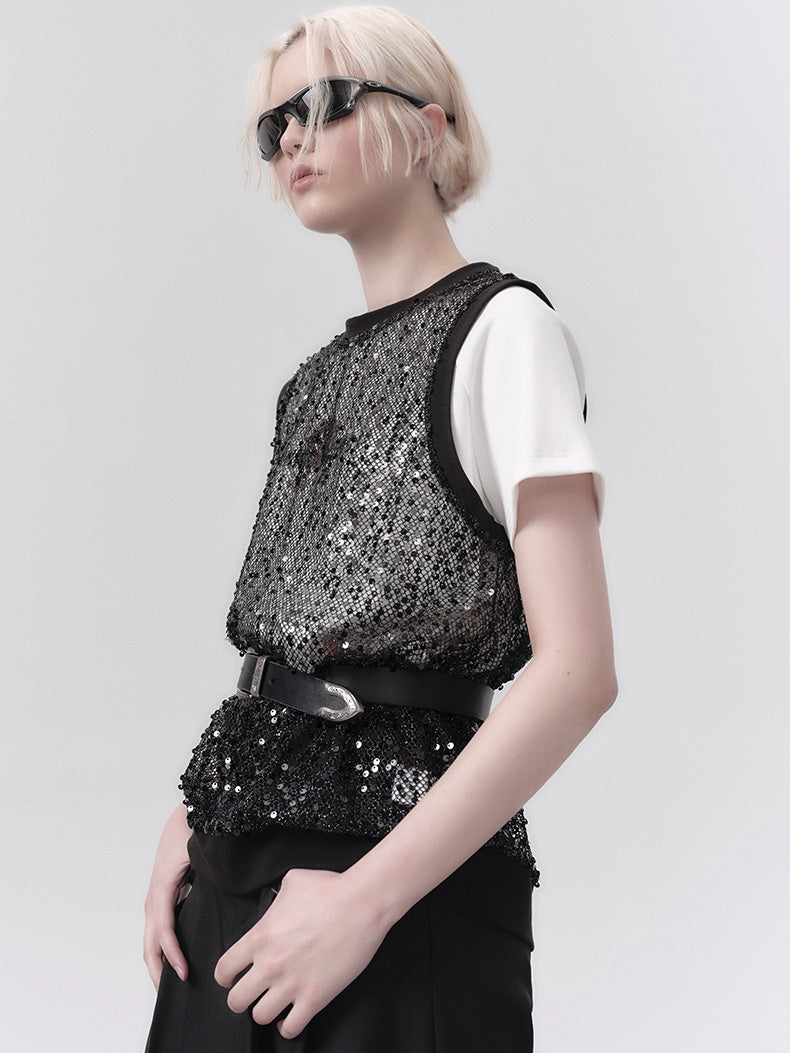 Sequin Mesh Breathable Vest