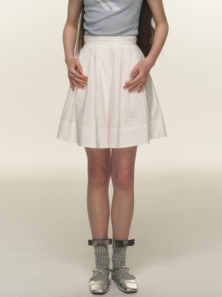 Pleated A-line Short Skirt