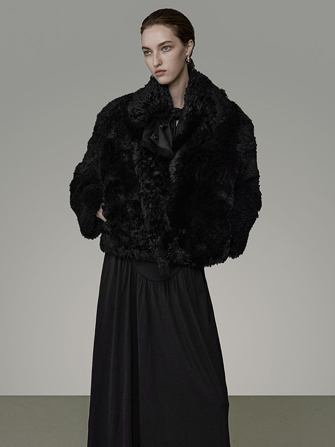 Lapel Design Warm Short Fur Jacket