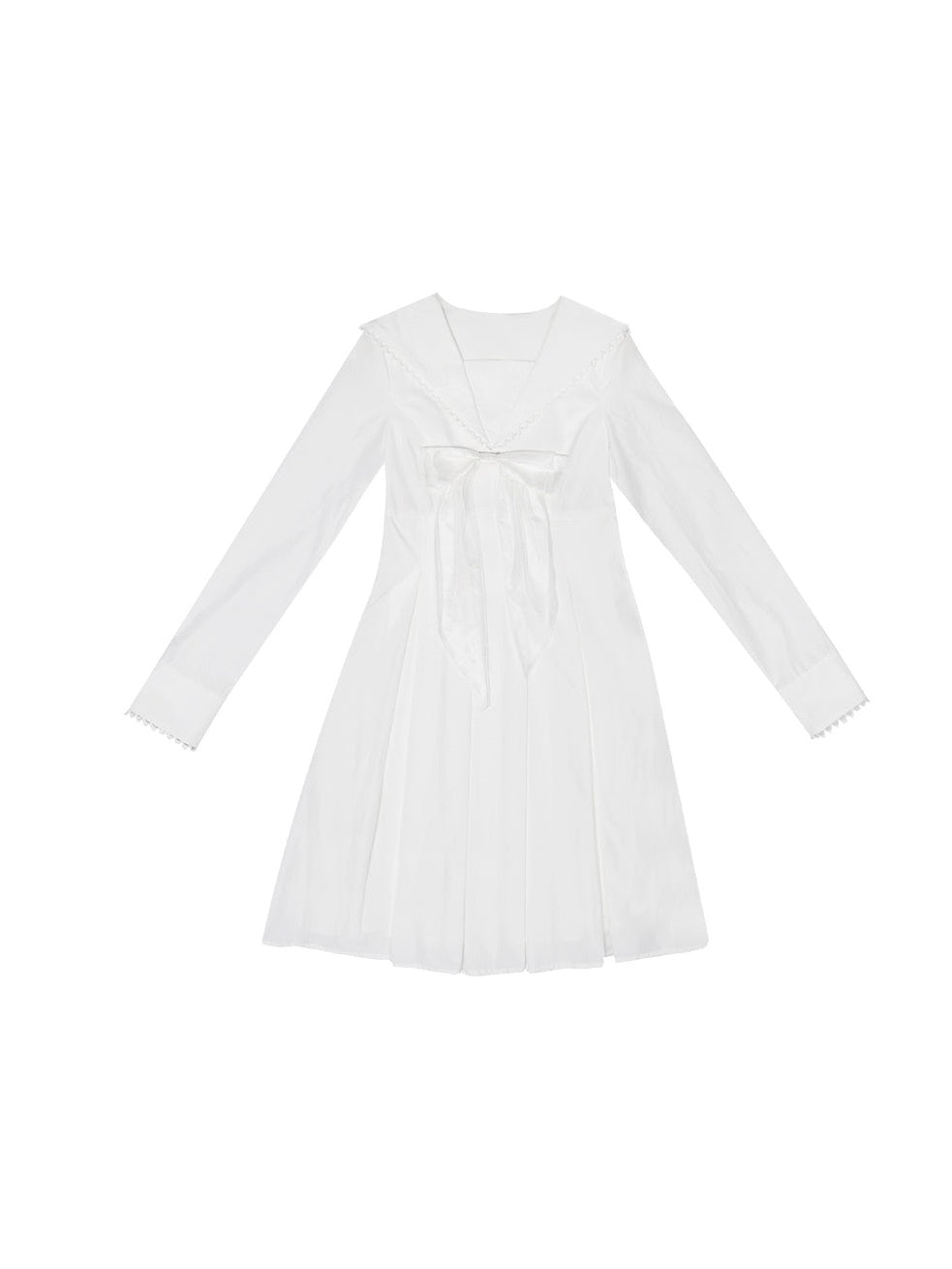 Sailor Neck Bow Pleated Dress