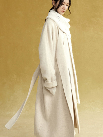 Collarless Long Double-sided Gown Coat