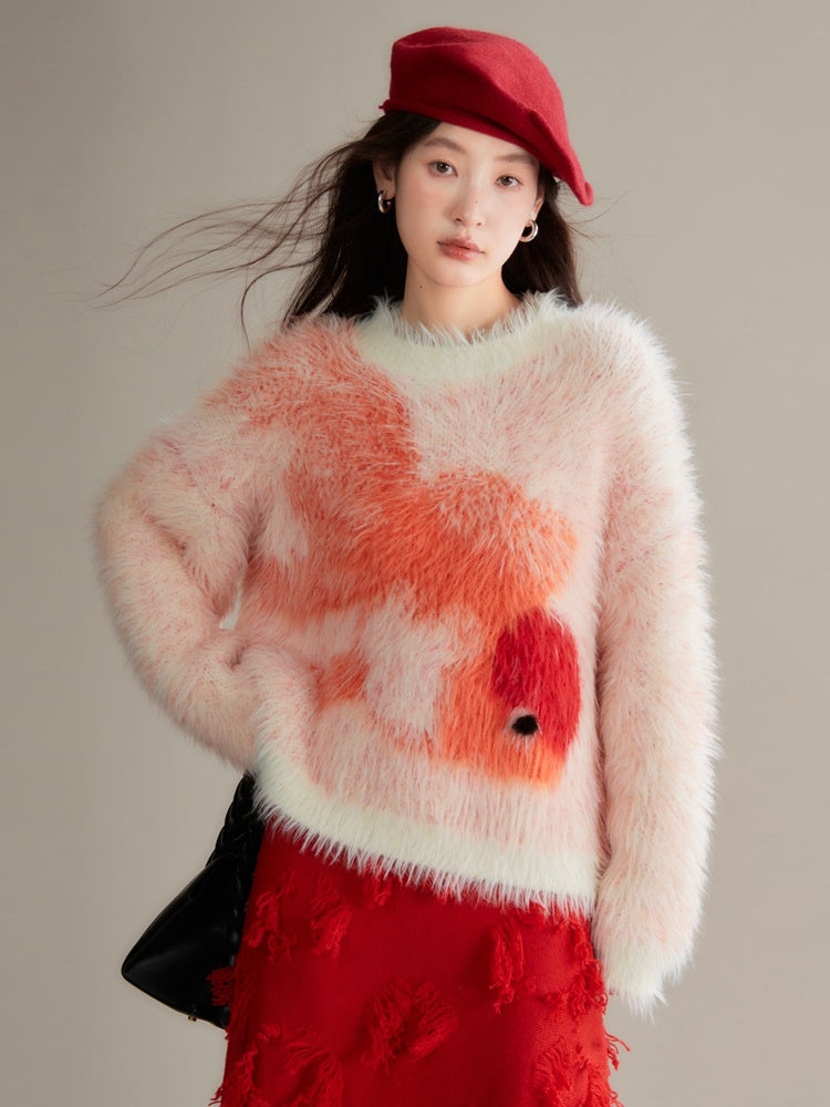 Goldfish Imitation Fur Loose Sweater