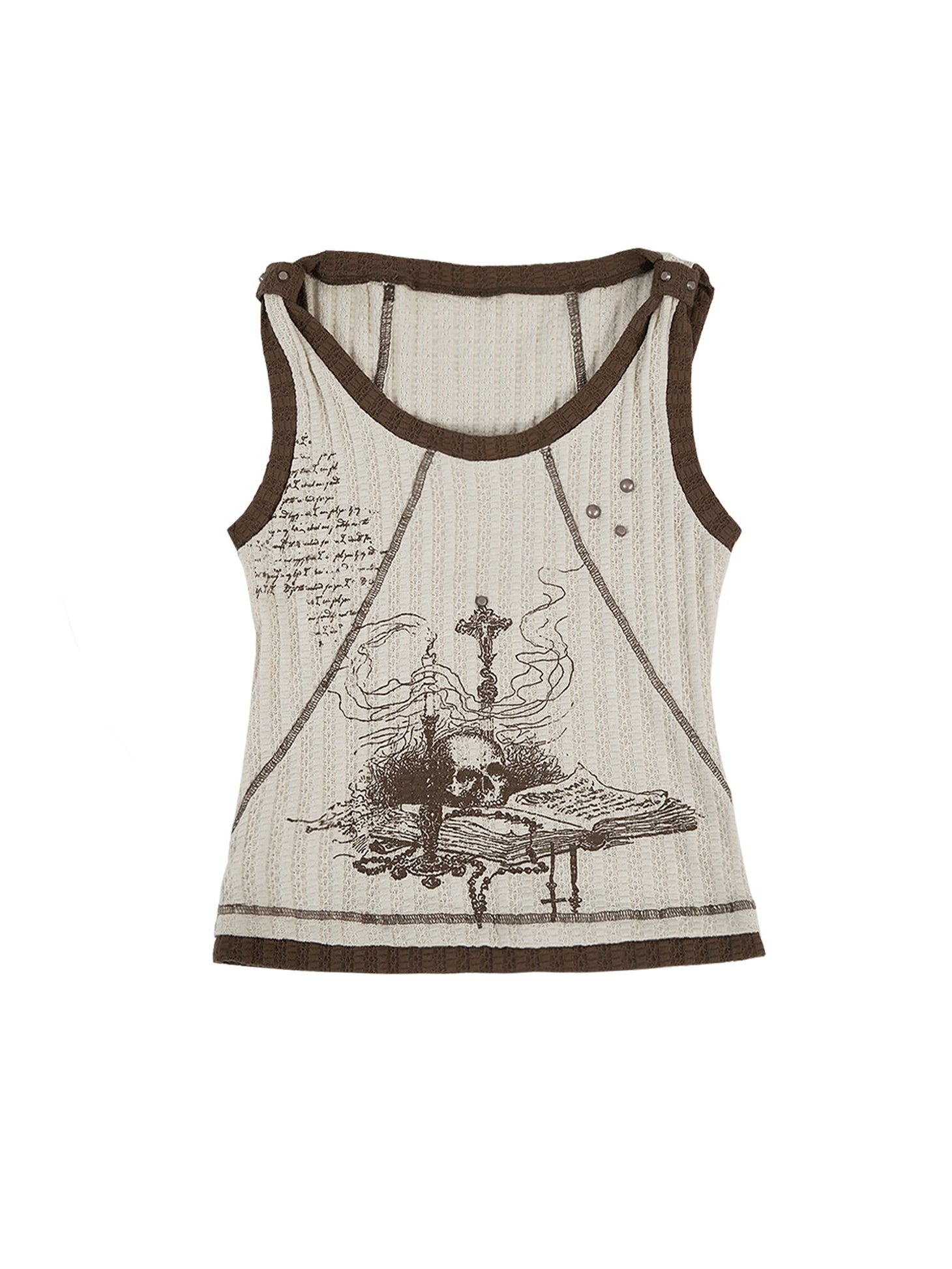 Punk Fake Two-Piece Contrasting Printed Tank Top