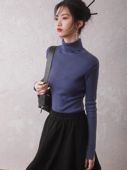 Basic Turtleneck Knitted Shirt